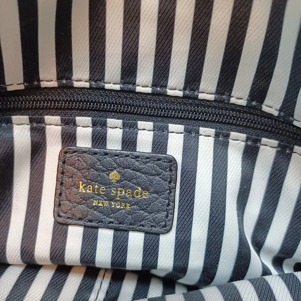 Kate Spade‎ New York Leather Bag Black Pebble Crossbody Handbag Purse